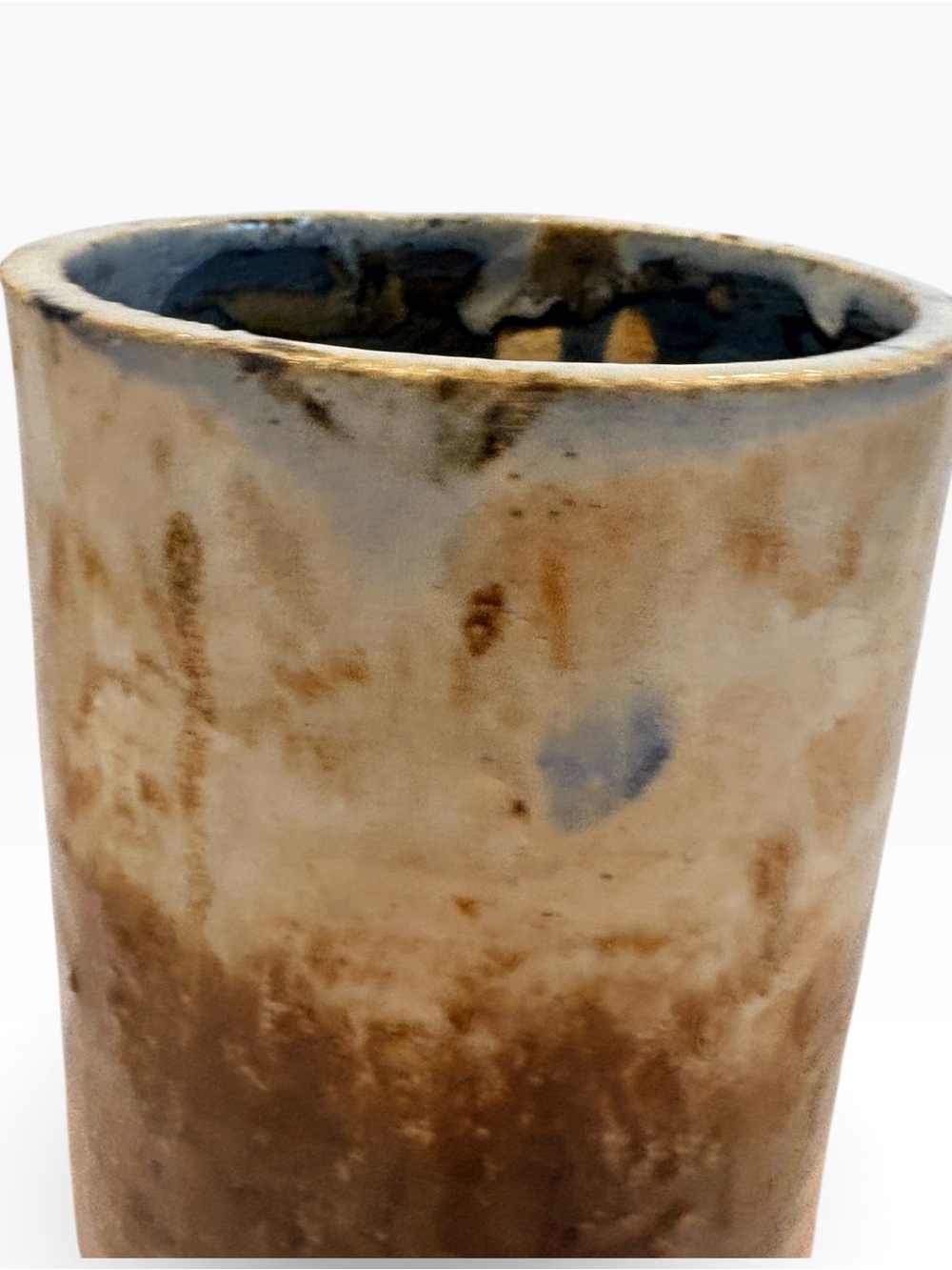 Vintage 1971 Signed Studio Pottery Vase | Handmade Stoneware Drip Glaze Vessel - Picture 14 of 17